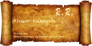 Ringer Rajmunda névjegykártya
